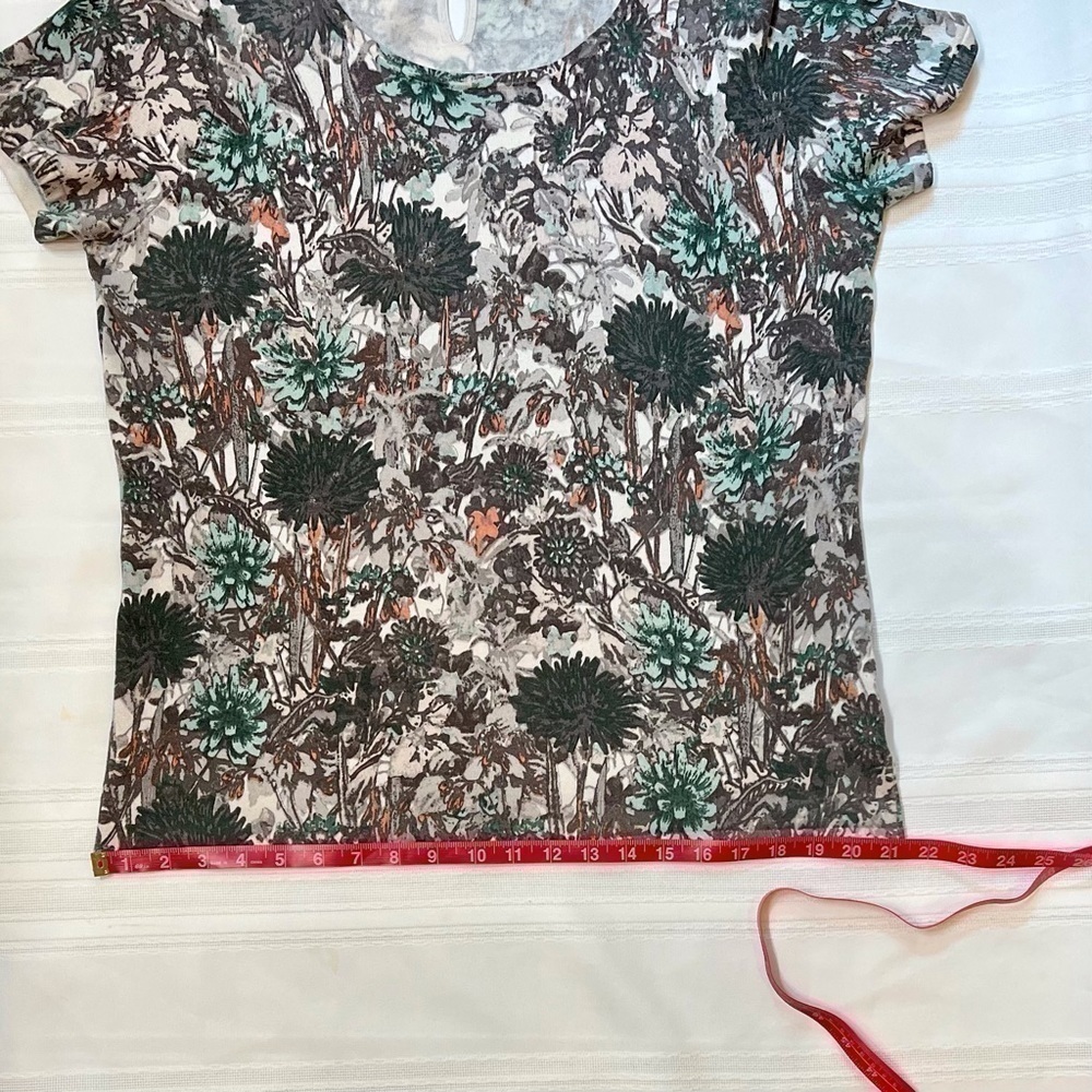 Jones New York Sweater Silk blend Short Sleeve Floral Pullover Sweater Sz XL EUC - Picture 7 of 8